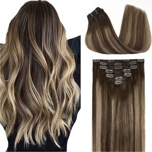 16 inch brown/ blonde 100% real hair extensions